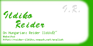 ildiko reider business card